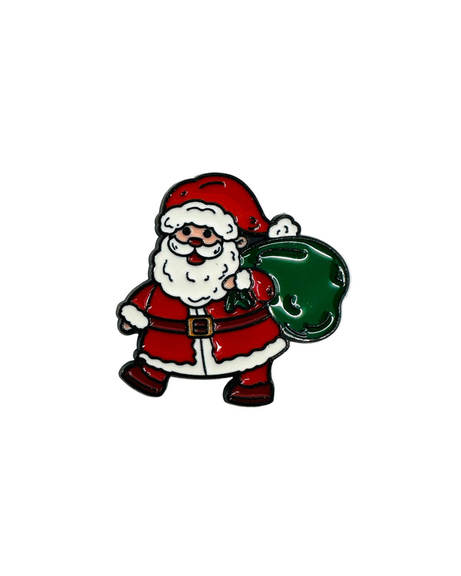 Santa with Bag II Brooch | Holiday Christmas Accessory