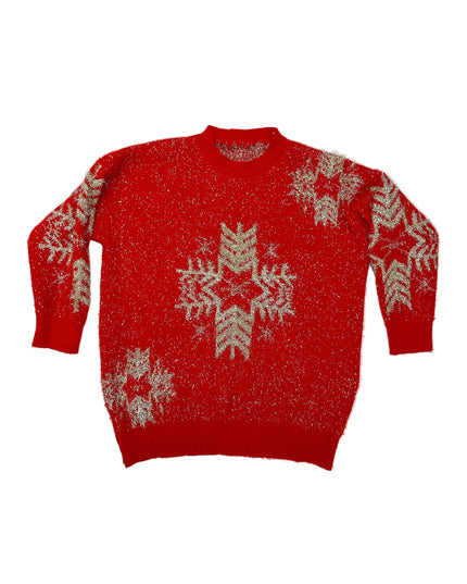 Vintage Christmas Sweater - Gold Snowflake