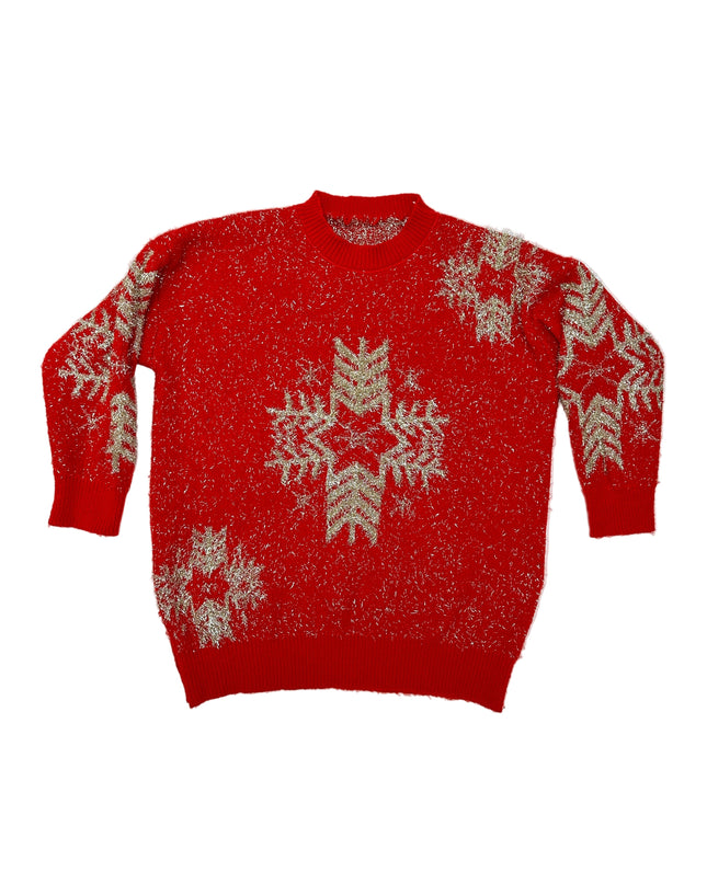 Vintage Christmas Sweater - Gold Snowflake