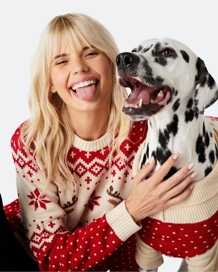 Red Retro Reindeer Sweater for Dogs