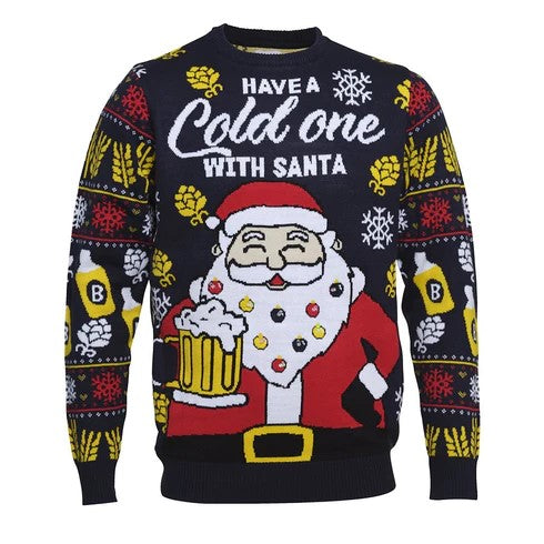 Enjoy a Cold One with Santa Christmas Sweater