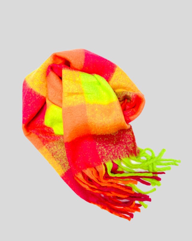Soft Neon Checkered Scarf Accessories for All