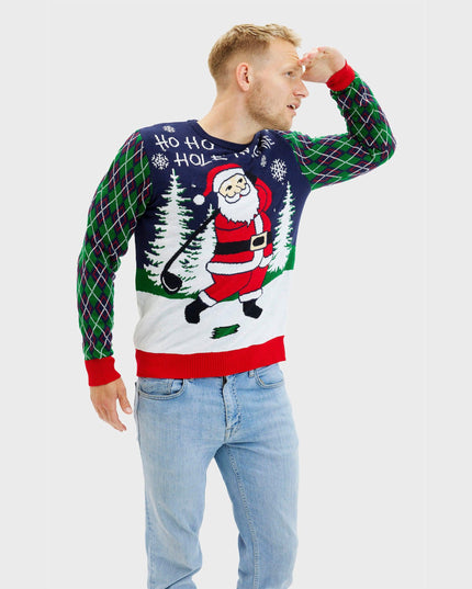 Ho Ho Hole In One Christmas Sweater for Men