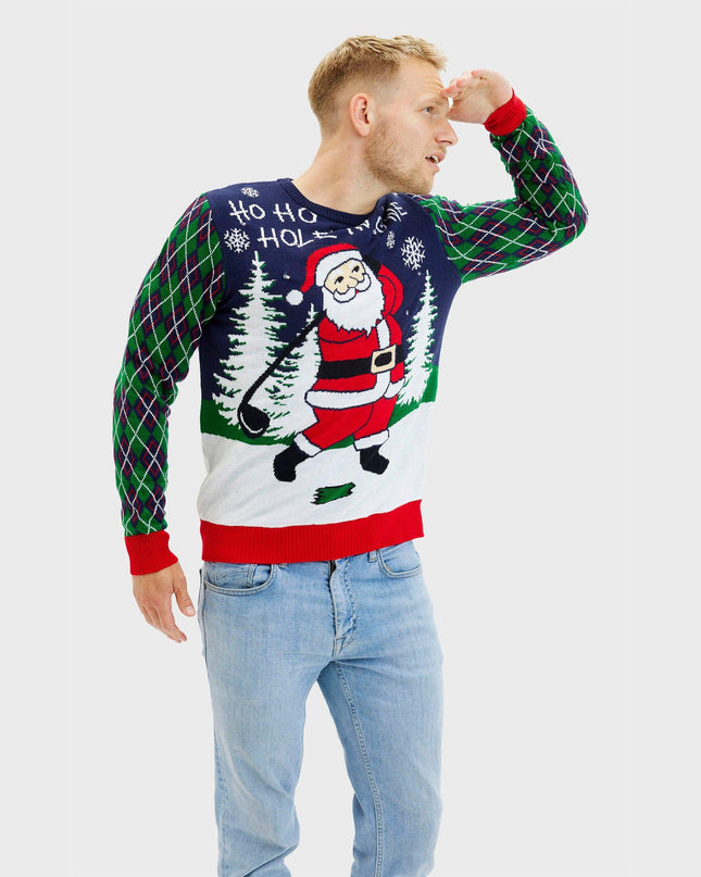 Ho Ho Hole In One Christmas Sweater for Men