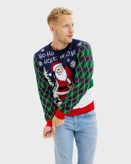 Ho Ho Hole In One Christmas Sweater for Men