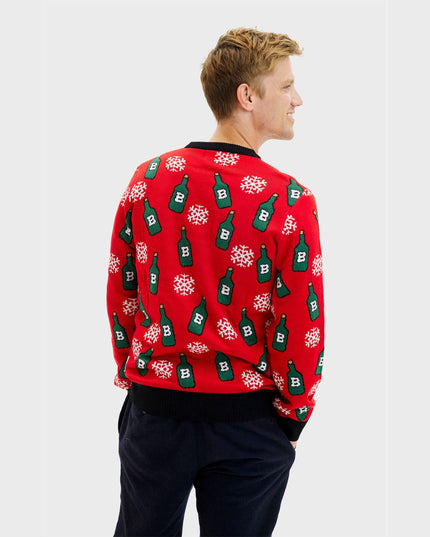 Men's Reversible Christmas Sweater - Most Wonderful Time Red