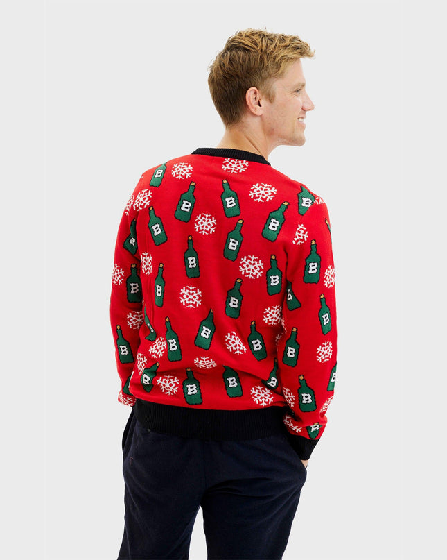Men's Reversible Christmas Sweater - Most Wonderful Time Red