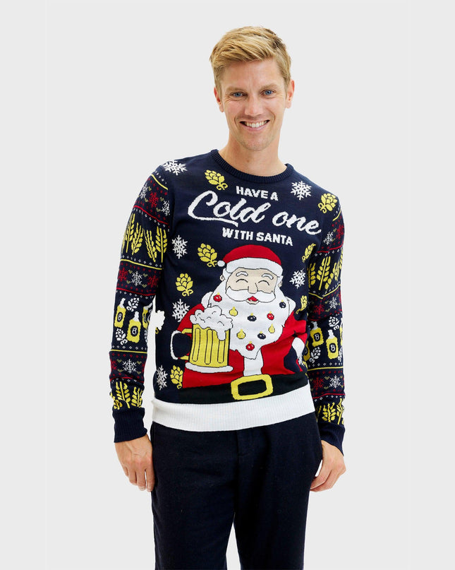 Santa's Cold One Christmas Sweater for Men