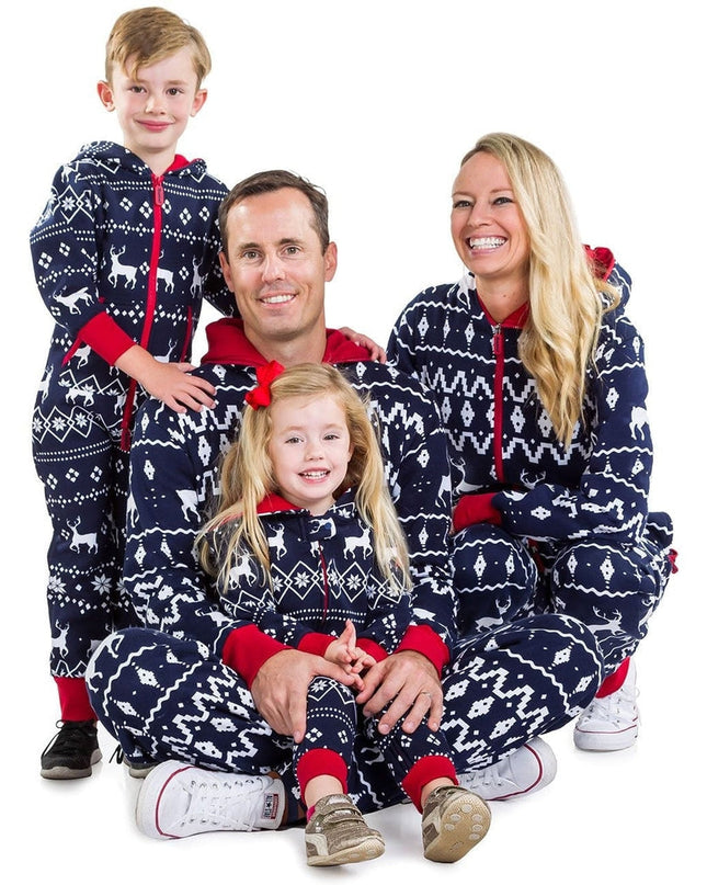 Boy's / Girl's Blue Fair Isle Reindeer Jumpsuit