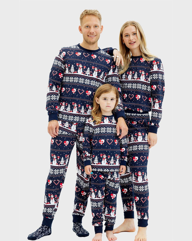 Navy Christmas Heart Pajamas for Men
