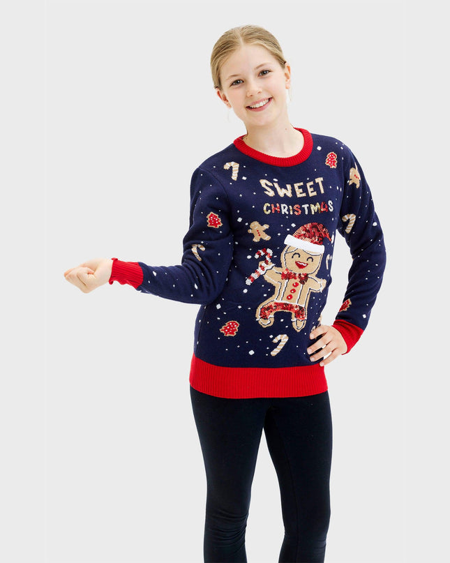 Light-Up Cute Cookie Man Sweater for Kids - Ugly Design