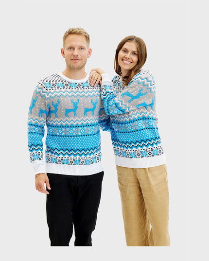 Traditional Blue Christmas Sweater for Women