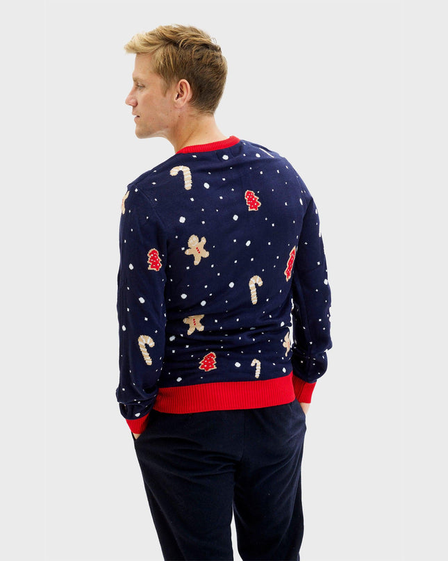 Light-Up Cute Cookie Man Sweater for Men - Ugly Design