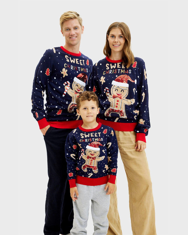 Light-Up Cute Cookie Man Sweater for Women - Ugly Design