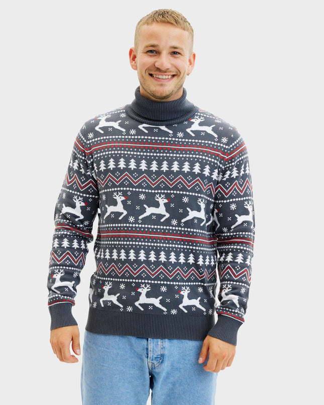 Stylish Highneck Christmas Sweater for Men