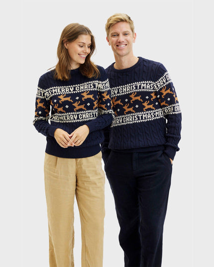 Elegant Blue Christmas Sweater for Women