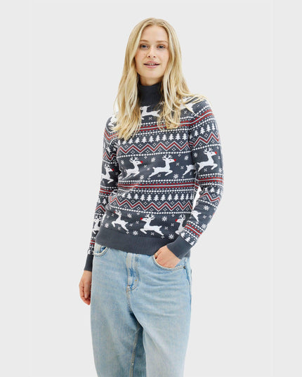 Stylish Highneck Christmas Sweater for Women