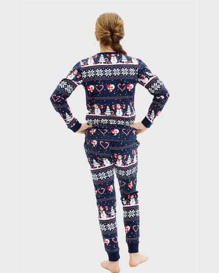 Navy Christmas Heart Pajamas for Kids