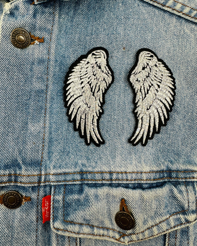 Silver Wings Iron-On Patch