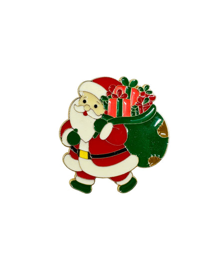 Santa with Bag Brooch | Cute Christmas Accessory