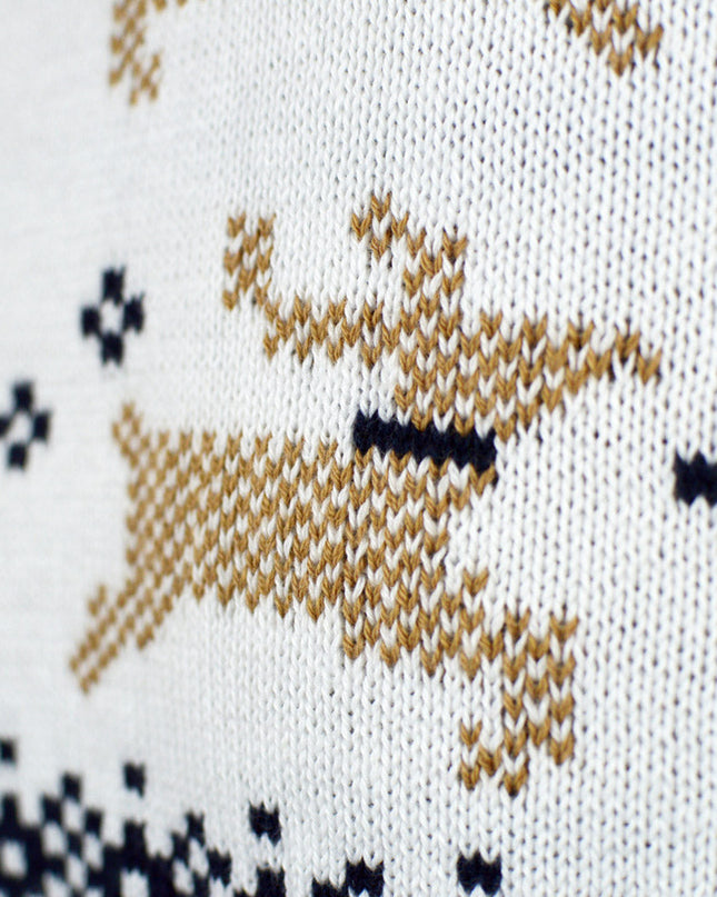 Elegant White "Alaska" Christmas Sweater for Families