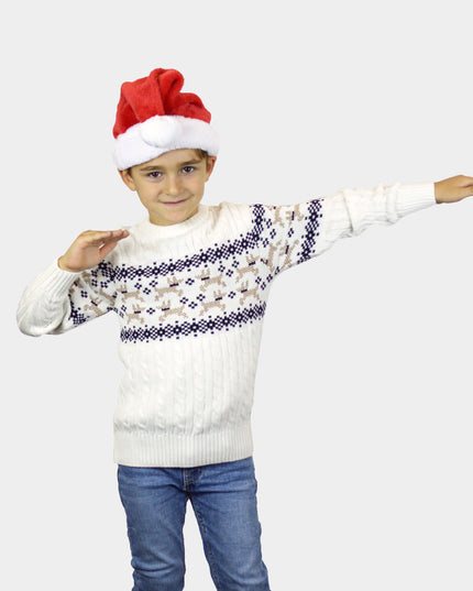 Elegant White "Alaska" Christmas Sweater for Families
