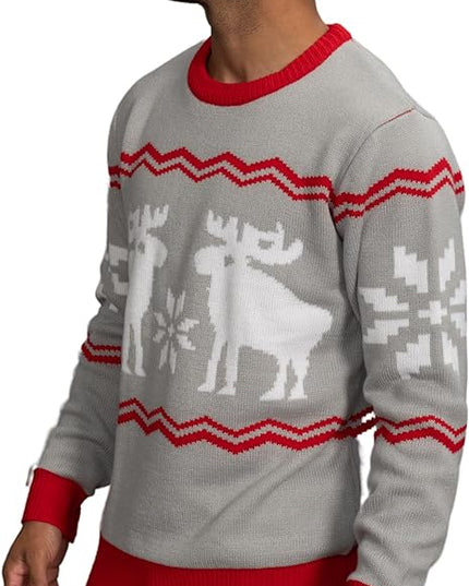 Snowflakes and Moose Ugly Christmas Sweater