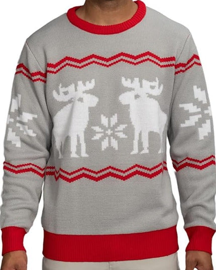 Snowflakes and Moose Ugly Christmas Sweater