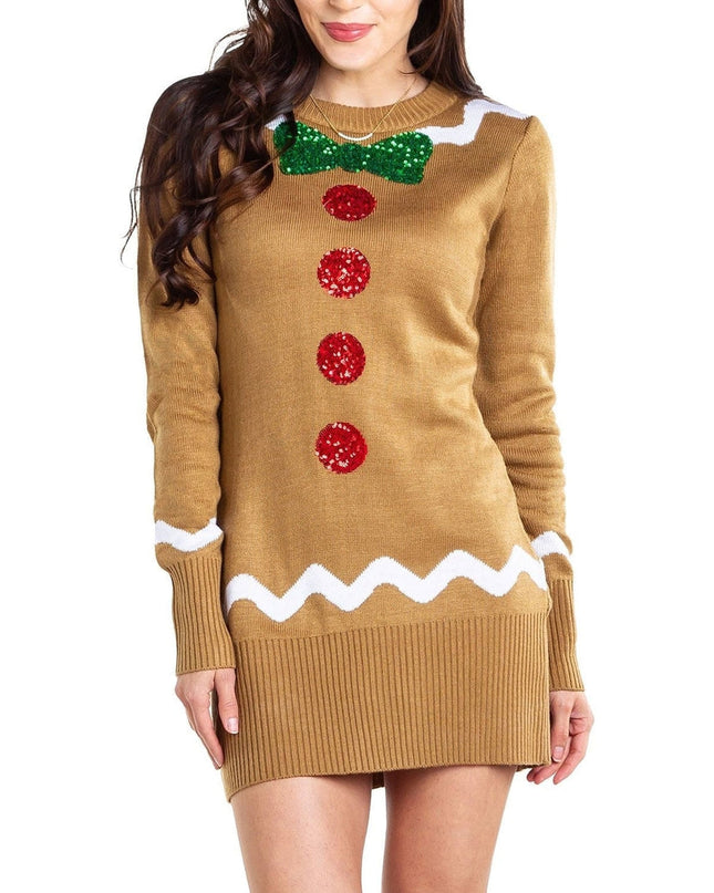 Women's Gingerbread Sweater Dress
