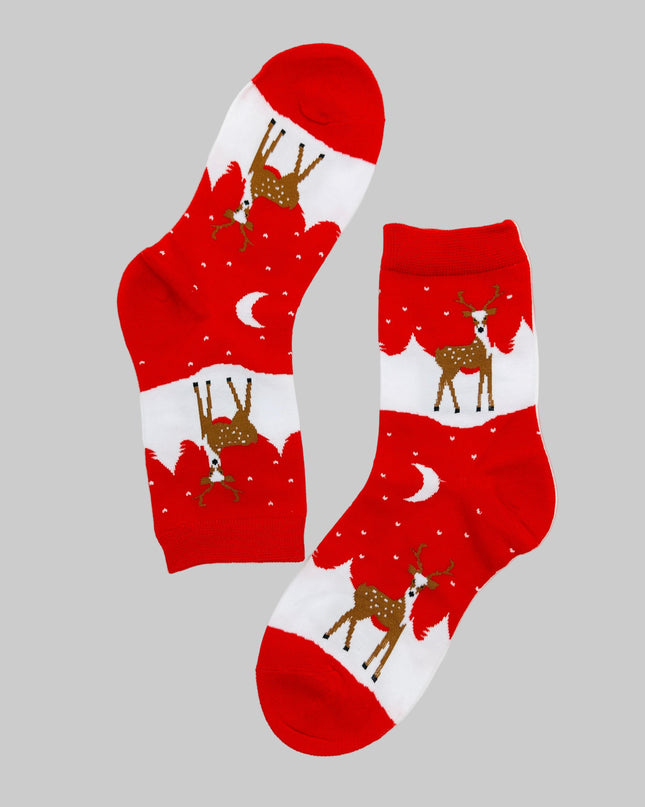 Festive Reindeer I Socks - Holiday Cheer