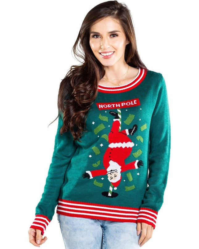 Women's North Pole Dancer Ugly Christmas Sweater