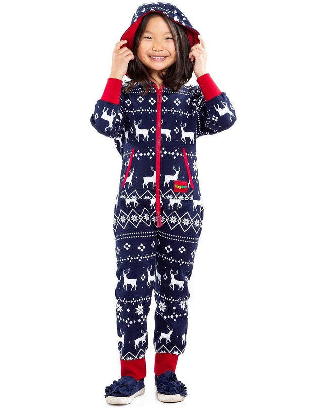 Boy's / Girl's Blue Fair Isle Reindeer Jumpsuit