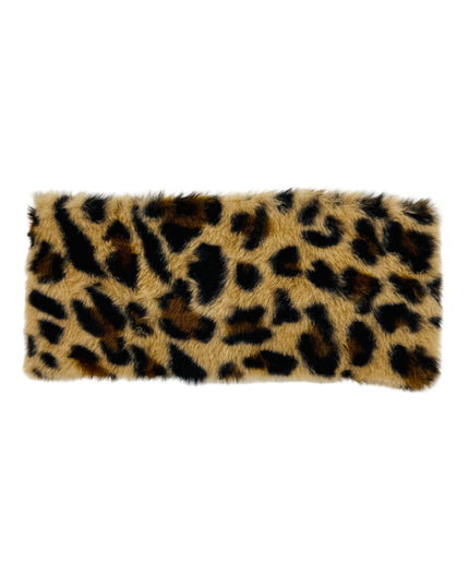 Leopard Faux Fur Headband - Light Brown for Women