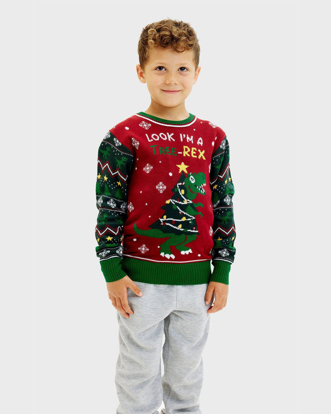 Tree-REX Christmas Sweater for Kids