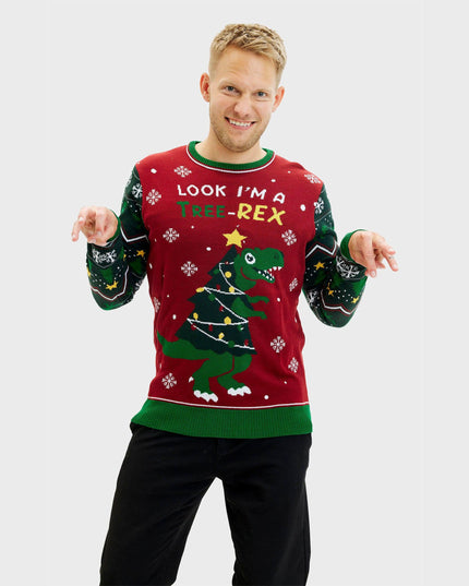 Tree-REX Christmas Sweater for Men
