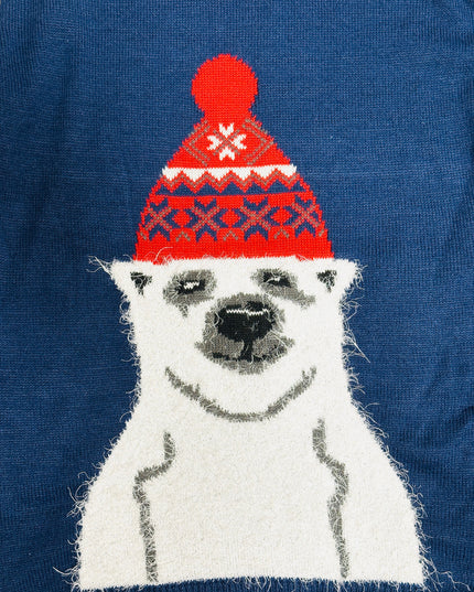 Vintage Christmas Sweater - Polar Bear with Hat