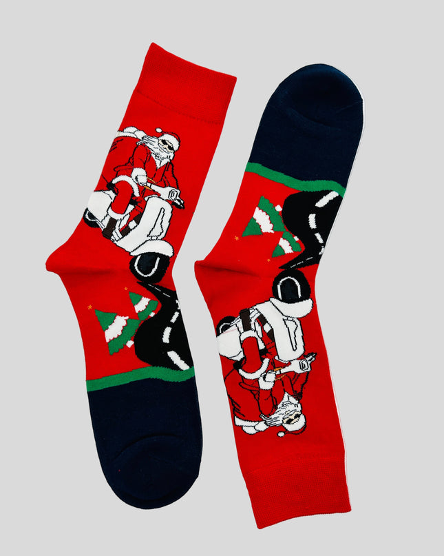 Biker Santa Socks - Fun Holiday Accessory