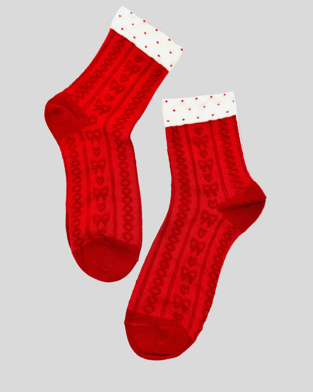 Cute Red Design IV Socks - Festive Accessory