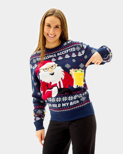 Women's 3D Christmas Sweater with Beer Pocket