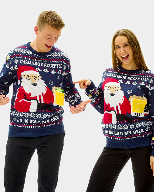 Women's 3D Christmas Sweater with Beer Pocket