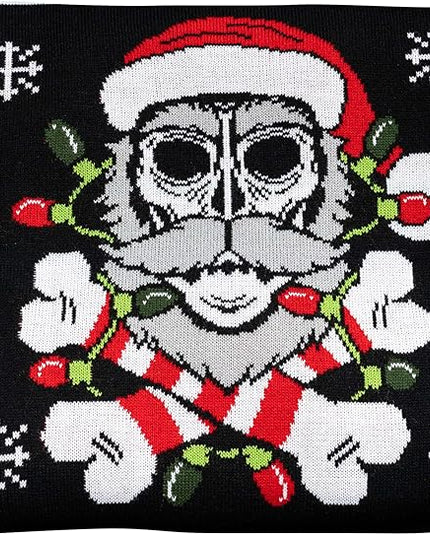 Skull Santa Claus Lights Ugly Christmas Sweater