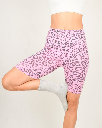 Pink Leopard Bike Shorts