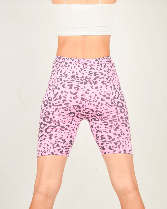 Pink Leopard Bike Shorts