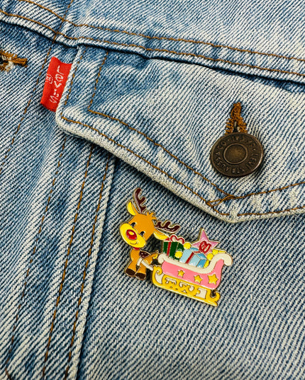 Santa Sleigh Brooch | Festive Christmas Accessory