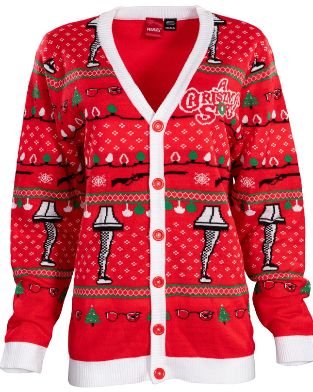 A Christmas Story Leg Lamp Button-Up Cardigan