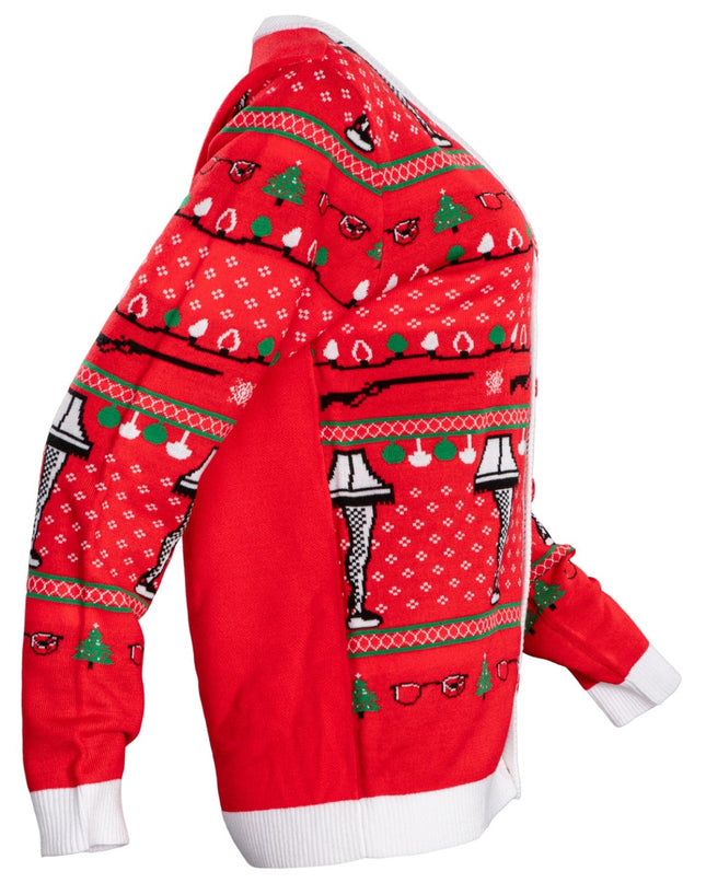 A Christmas Story Leg Lamp Button-Up Cardigan