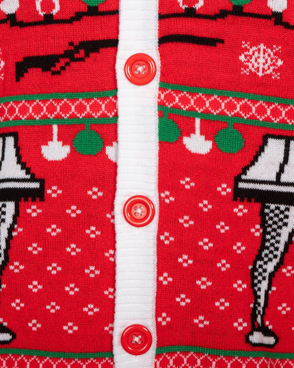 A Christmas Story Leg Lamp Button-Up Cardigan