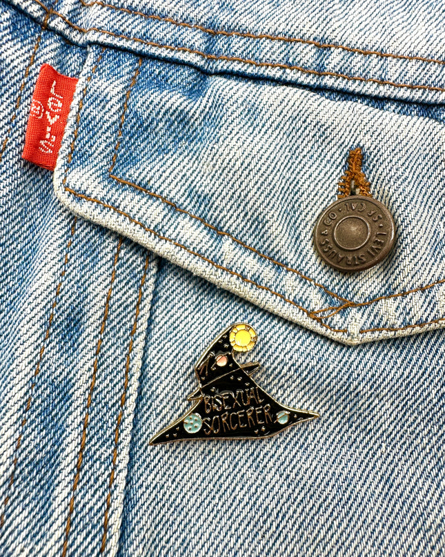 Bisexual Sorcerer Pin - Inclusive Wizard Accessory
