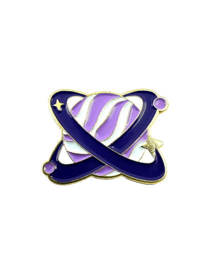 Purple Planet Pin - Colorful Cosmic Accessory