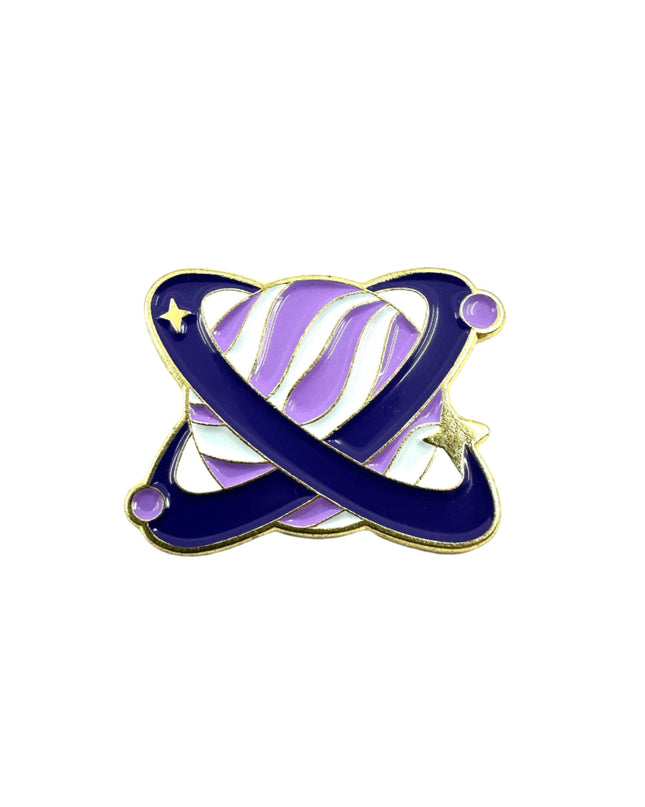 Purple Planet Pin - Colorful Cosmic Accessory